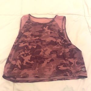 •pink camo lululemon tank top•